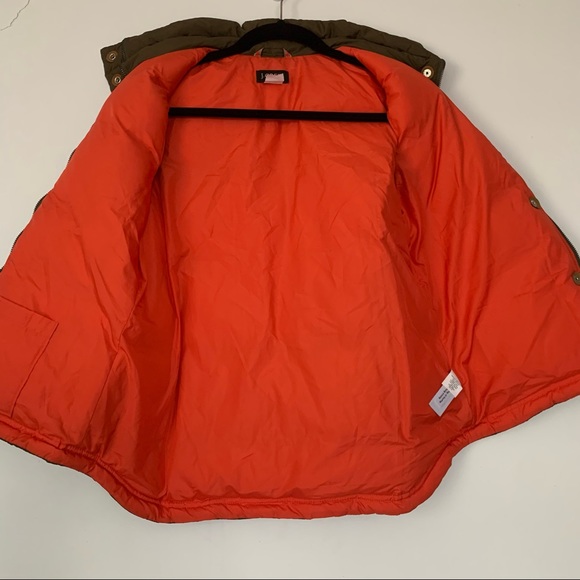 J. CREW Quilted Olive Green with Orange Lining Puffer Down Vest - Picture 8 of 13